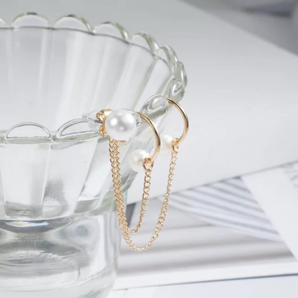 🍒 Pearl Double Cuff Earring - Picture 8 of 8